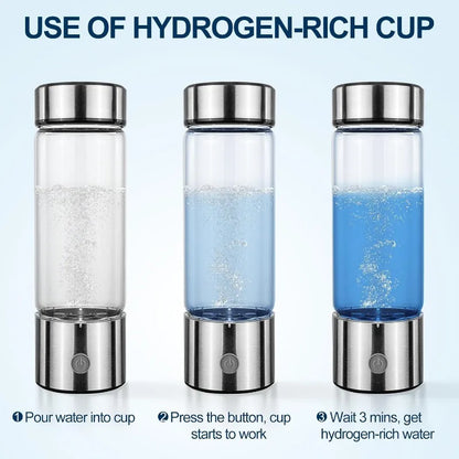 Hydrogen Water Bottle,Portable Hydrogen Water Bottle Generator for Home Office Travel Daily Drinking